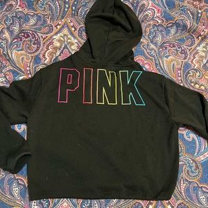 Size Small Pink brand hoodie in black